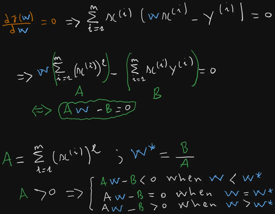 Critical Point equation is of the form Aw - B = 0