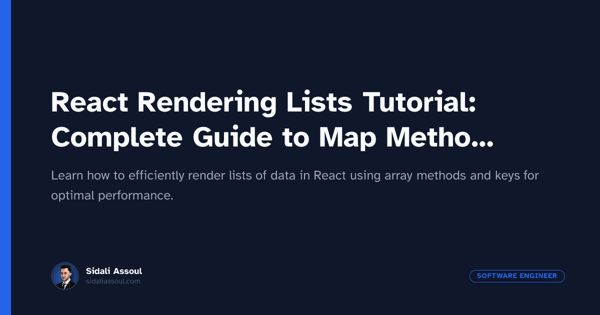 React Rendering Lists Tutorial: Complete Guide to Map Method and Keys