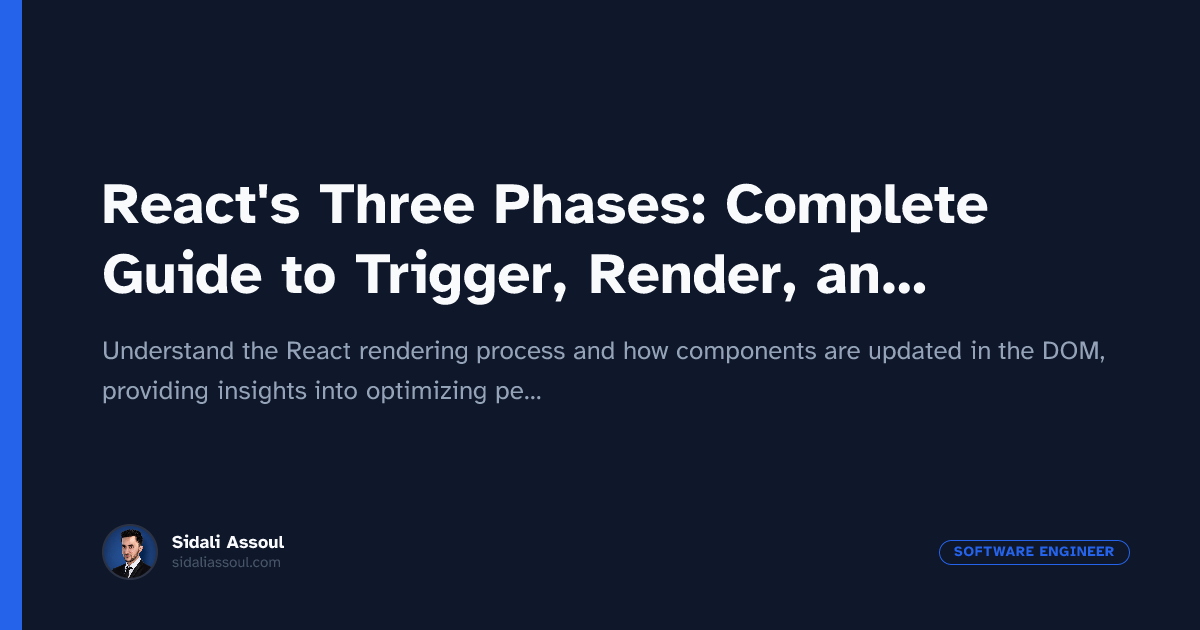 React's Three Phases: Complete Guide to Trigger, Render, and Commit