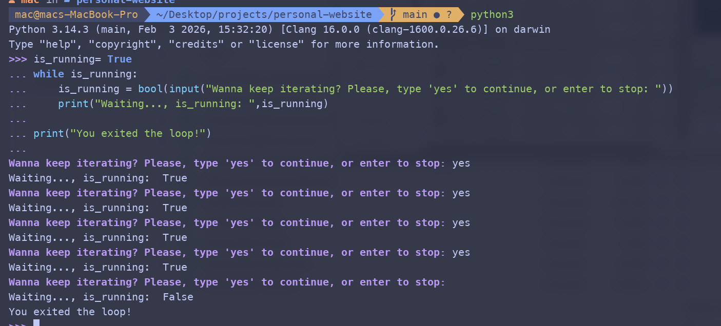 While Loop Example: input while loop